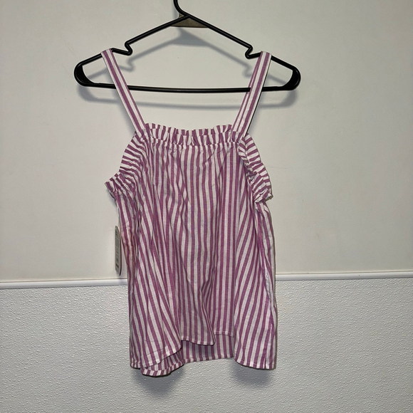 Girls Wonder Nation Purple Lavender White Striped Tank Top XL (14-16) NEW NWT - Picture 9 of 11